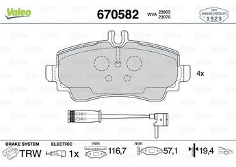 Fren Disk Balata Ön VALEO 670582  4144200220 A4144200220
