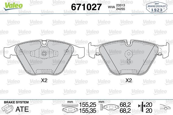 Fren Disk Balata Ön BMW 3 Serisi Cabrio (E93)(2006->)  VALEO 671027