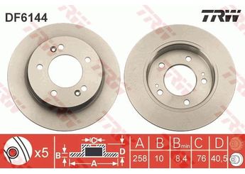 Fren Disk Ayna Arka Sağ ve Sol TRW DF6144  584111P300 58411-1P300