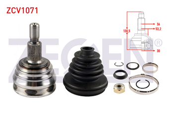 Aks Kafası Ön Dış Sağ veya Sol ZEGEN ZCV1071  357498099EX 1H0498099A 1J0498099B 1J0498099BX 357498099E 1H0 498 099 A 1J0 498 099 B 1J0 498 099 BX 357 498 099 E 357498099EV 357 498 099 EV 357 498 099 EX