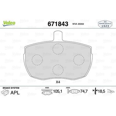 Fren Disk Balata Ön Ford Transit Minibüs/Bus (CY/DY)(1986->1992)  VALEO 671843
