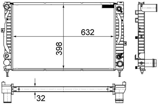Su Radyatörü  Citroen C5 5 Kapı (03.2001->)  MAHLE CR 1414 000S