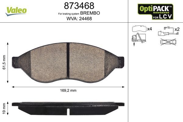 Fren Disk Balata Ön Citroen Jumper P.Van (06.2006->)  VALEO 873468