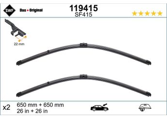 Silecek Süpürgesi Ön Muz Tip 650/650 mm - 26/26 inç SWF 119415  6426ZE 6426ZF 6426-ZE 6426-ZF