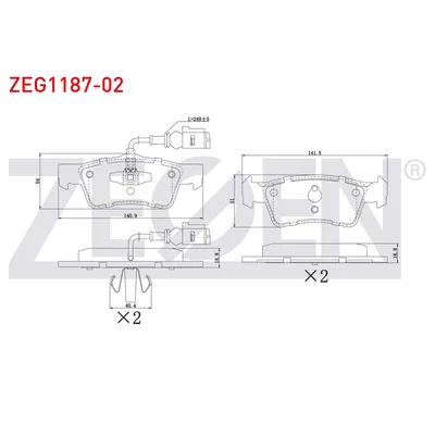 Fren Disk Balata Arka Volkswagen Touareg (7L6)(12.2006->2010)  ZEGEN ZEG1187-02