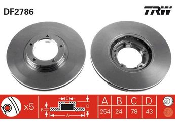 Fren Disk Ayna Ön Sağ ve Sol WALBURG WBD1454  95VX1125AA 5025610 5029815 5209815 92VX1125AA 95VX-1125-AA EBT246