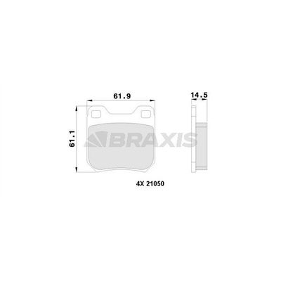Fren Disk Balata Arka Saab 900 Coupe (1994->)  BRAXIS AA0125