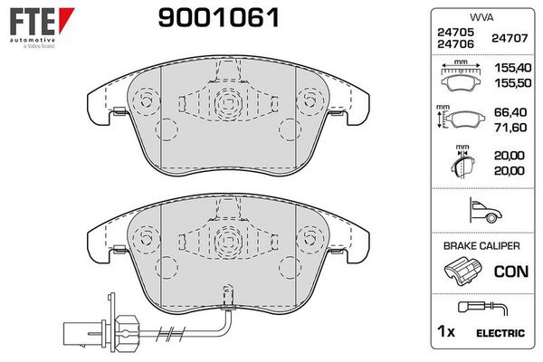 Fren Disk Balata Ön Audi A5 Coupe (8T)(06.2007->)  FTE 9001061