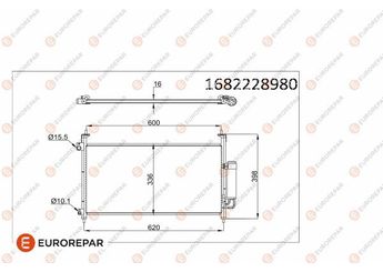 Klima Radyatörü  EUROREPAR 1682228980  1682228980 80110SMGE01 80110SMGE02