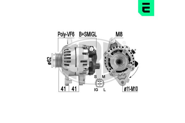 Alternatör  Toyota Yaris (KSP9/SCP9/NLP9)(2006->)  ERA 210896A