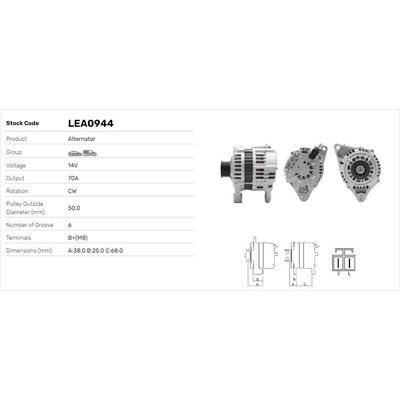 Alternatör  LUCAS ELEKTRIK LEA0944