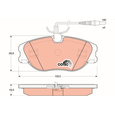 Fren Disk Balata Ön Citroen Jumpy (10.1995->)  TRW GDB1148