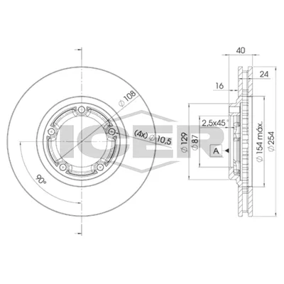 Fren Disk Ayna Ön Sağ ve Sol Hyundai H-1 Starex (->2008)  SWAPP 43064
