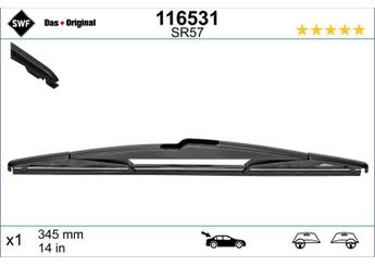 Silecek Süpürgesi Ön  345 mm - 14 inç SWF 116531  76630S7AG01 76630S7AG02 287905MP0A 86542SG380 76630-S7A-G01 76630-S7A-G02 28790-5MP0A 86542-SG380