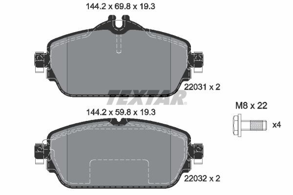 Fren Disk Balata Ön Mercedes C -Serisi Estate (BM 205)(09.2014->)  TEXTAR 2203102