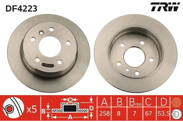 Fren Disk Ayna Arka Sağ ve Sol Mercedes Vaneo Compact Van (BM 414)(10.2001->)  AYD 50873