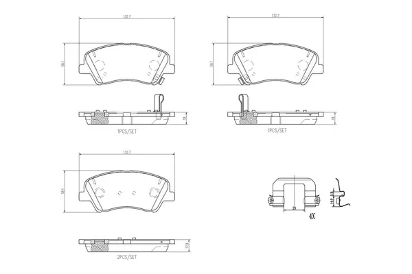 Fren Disk Balata Ön Hyundai i20 (BC3)(08.2020->)  BREMBO P 30 098