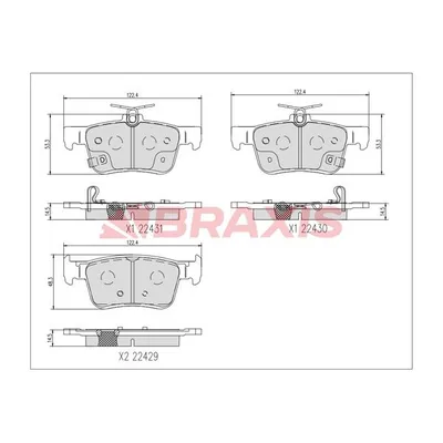 Fren Disk Balata Arka Lexus RX (AGL20)(2015->)  BRAXIS AA0733