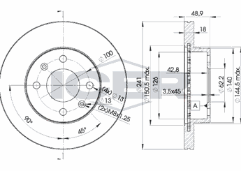 Fren Disk Ayna Ön Sağ ve Sol OTOZONE BD8021  5171207500 517120X500 51712-0X500 51712-07500 51712X7500 51712-X7500