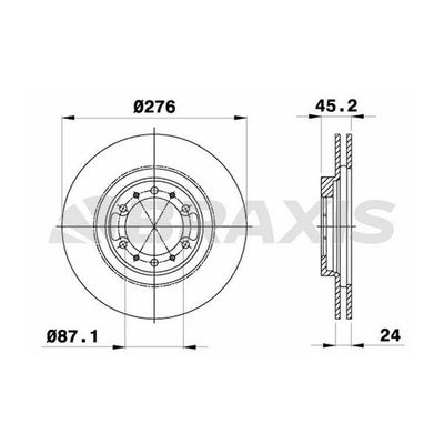 Fren Disk Ayna Ön Sağ ve Sol Mitsubishi Pajero (V20/V40)(1998->)  BRAXIS AE0218