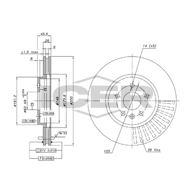 Fren Disk Ayna Ön Sağ ve Sol BRAXIS AE0859