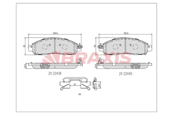 Fren Disk Balata Ön Nissan Leaf (ZE1)(10.2017->)  BRAXIS AB0620