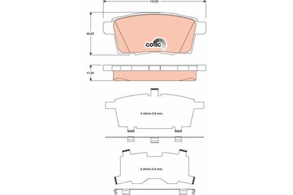 Fren Disk Balata Arka Mazda CX-7 (ER)(02.2006->)  TRW GDB3472