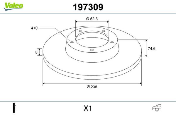 Fren Disk Ayna Arka Sağ ve Sol Renault R 19 Chamade 4 Kapı (L53)(06.1989->)  VALEO 197309