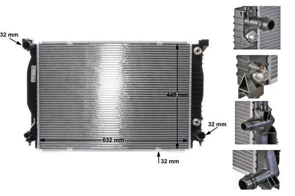 Su Radyatörü  Audi A4 Avant (8E)(11.2004->)  MAHLE CR 424 000S