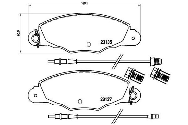 Fren Disk Balata Ön Citroen Xantia Break (01.1998->)  BREMBO P 61 061