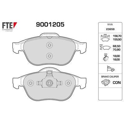 Fren Disk Balata Ön FTE 9001205
