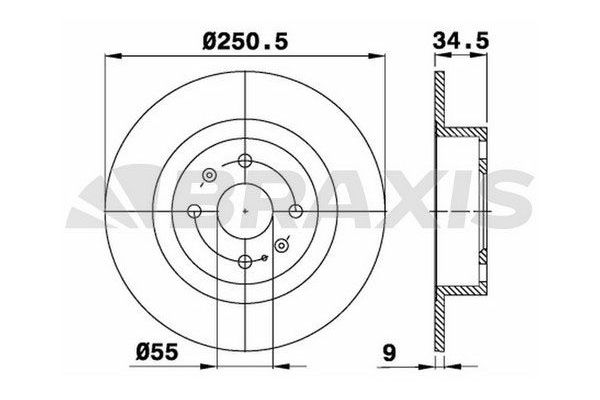 Fren Disk Ayna Arka Sağ ve Sol Mazda 323 Sedan (BG)(06.1989->)  BRAXIS AE0472