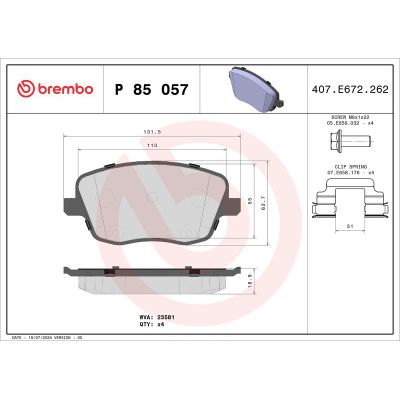 Fren Disk Balata Ön BREMBO P 85 057
