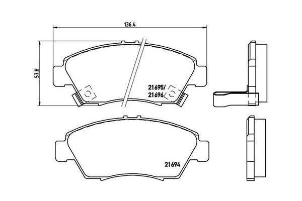 Fren Disk Balata Ön Honda Civic Coupe (EM2)(01.2001->)  MAGNETI MARELLI 363700428023