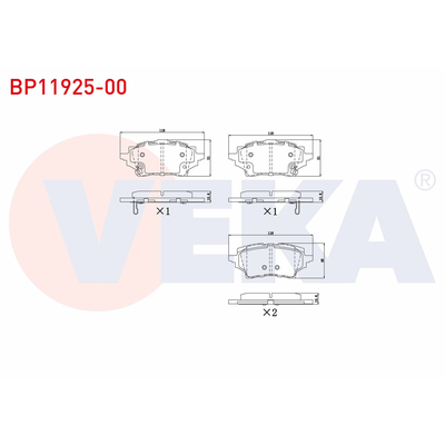 Fren Disk Balata Arka Toyota Yaris (XP21)(2020->)  VEKA BP11925-00