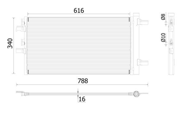 Klima Radyatörü  BMW 2 Serisi Active Tourer (F45)(2014->)  MAHLE AC 895 000P