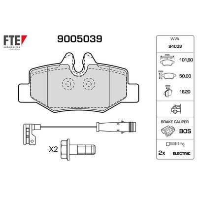 Fren Disk Balata Arka Mercedes Vito Kombi 4x4 (639)(06.2003->)  FTE 9005039