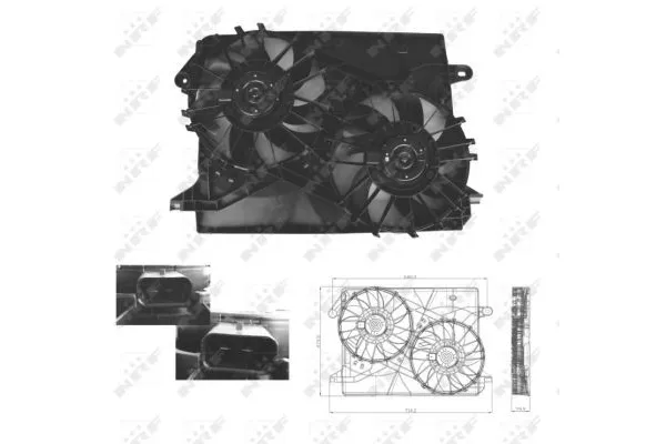 Radyatör Fan ve Motoru  Chrysler 300C Touring (LE/LX)(2004->)  ORİS FCH080000