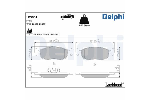 Fren Disk Balata Ön Fiat Strada (278)(2011->)  DELPHI LP3831