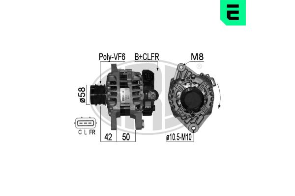 Alternatör  Kia Cerato III / K3 12 (YD)(2013->)  ERA 209023A