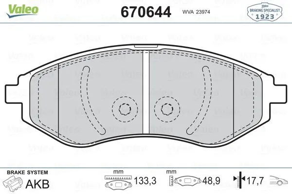 Fren Disk Balata Ön Daewoo Kalos (2002->)  VALEO 670644