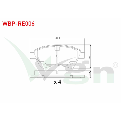 Fren Disk Balata Ön Renault Kangoo (F/KC0)(06.1997->)  WGN WBP-RE006