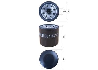 Yağ Filtresi  MAHLE OC 1183  PE0114302 PE0114302A PE0114302A9A PE0114302B PE0114302B9A