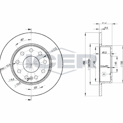 Fren Disk Ayna Arka Sağ ve Sol OTOZONE BD7015