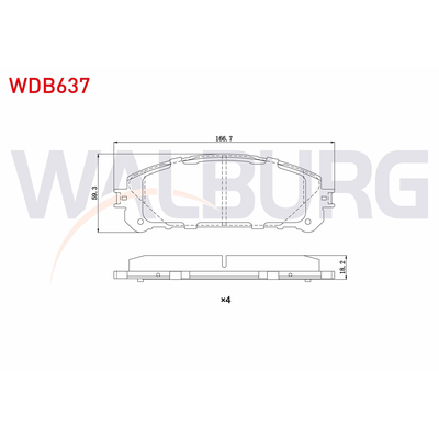 Fren Disk Balata Ön Toyota bZ4X (01.2022->)  WALBURG WDB637