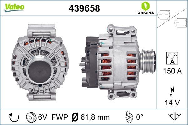 Alternatör  Audi Q5 (8R)(11.2008->)  VALEO 439658