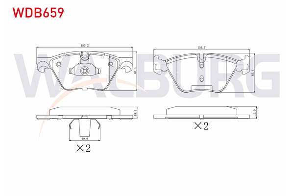 Fren Disk Balata Ön BMW 3 Serisi Cabrio (E93)(2006->)  WALBURG WDB659