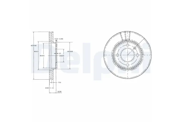Fren Disk Ayna Ön Sağ ve Sol Volkswagen Jetta I (161/163)(08.1981->1983)  DELPHI BG2109