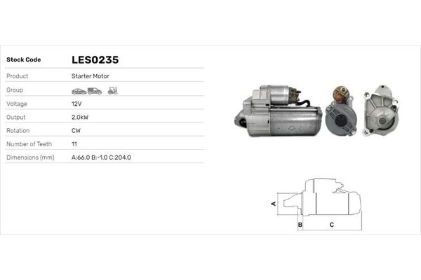 Marş Dinamosu  Volvo Serisi 460 (1989->)  LUCAS ELEKTRIK LES0235