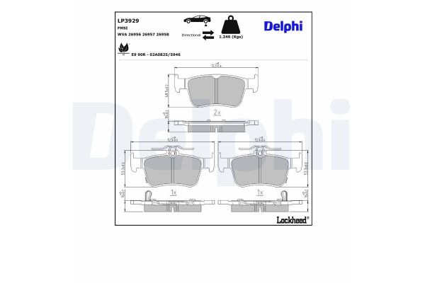 Fren Disk Balata Arka Honda Civic HB (FL)(06.2022->)  DELPHI LP3929